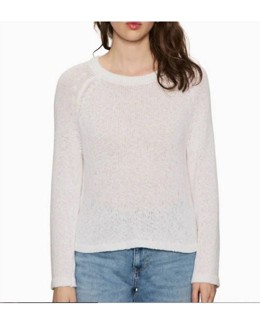 Sanctuary White Textured Raglan Crew Sweater