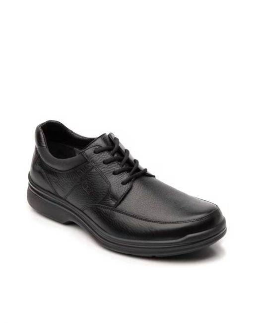 flexi Black Leather Oxford Shoe for men