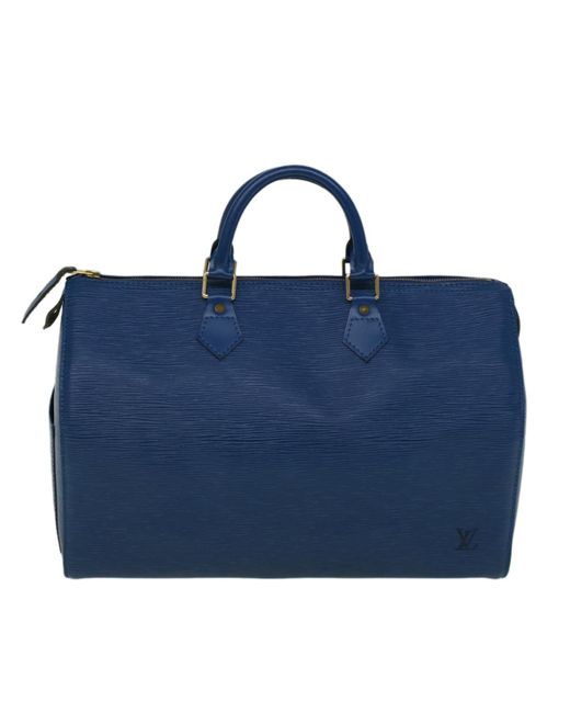 Louis Vuitton Blue Speedy 35 Leather Handbag (pre-owned)