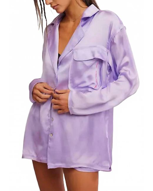 Free People Purple Like Honey Pajama Shirt
