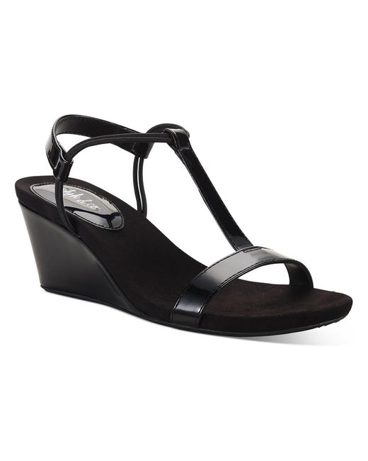 Style & Co. Black Mulan Dressy Slip On Wedge Sandals