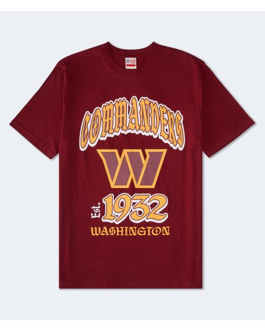 Aéropostale Red Washington Commanders Helmet Relaxed Graphic Tee for men