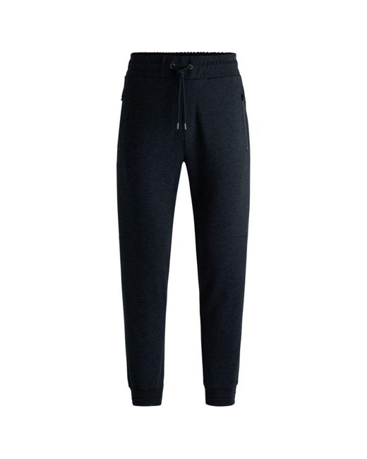 Boss Blue Regular-Fit Tracksuit Bottoms for men