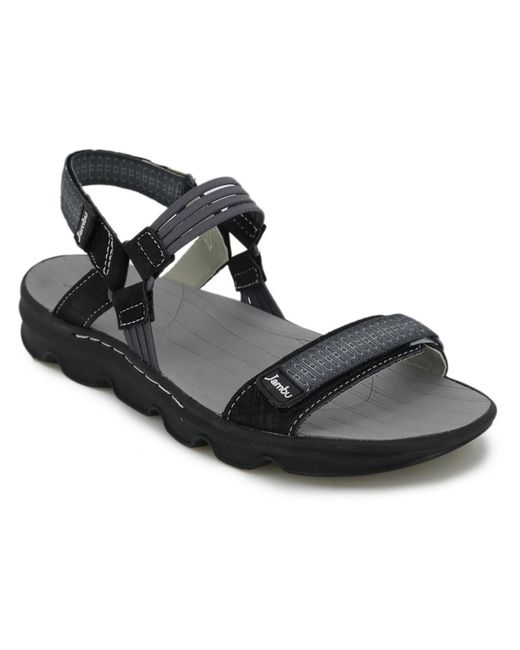 Jambu Black Comfort Insole Manmade Wedge Sandals