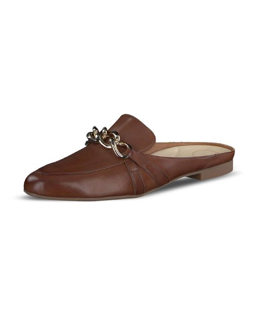 Paul Green Brown Cynthia Slide Flats Leather Mules