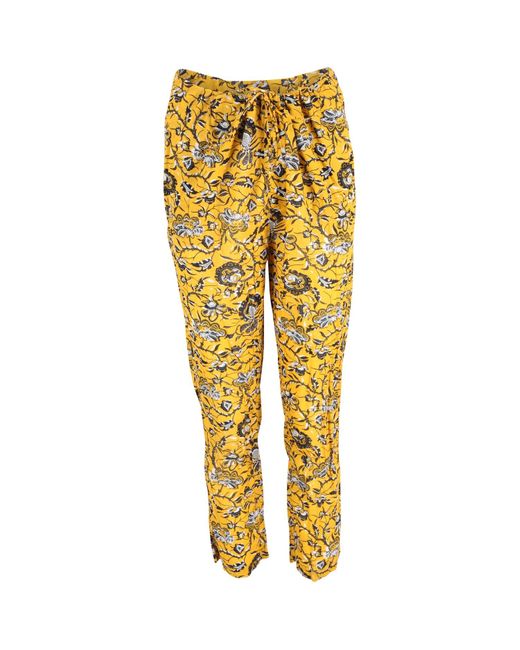 Isabel Marant Yellow Paisley Print Drawstring Lounge Pants