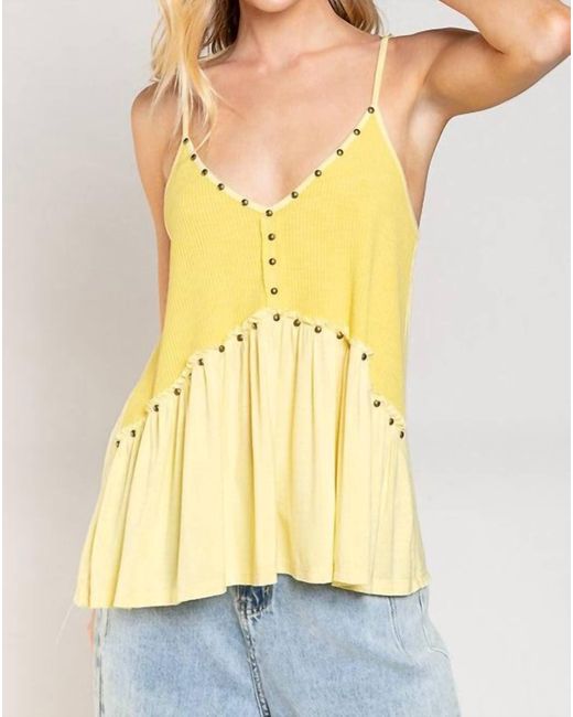 Pol Studded Tank In Yellow