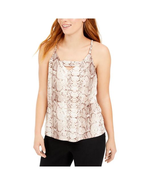 BarIII Natural Snake Print Polyester Tank Top