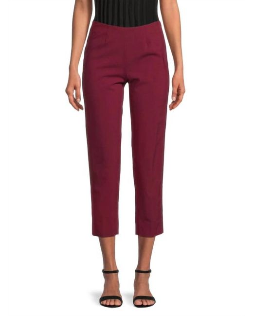 Piazza Sempione Red Audrey Wool Straight Leg Ankle Crop Pants