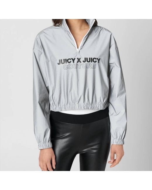 Juicy Couture Gray Reflective Half Zip Up Jacket