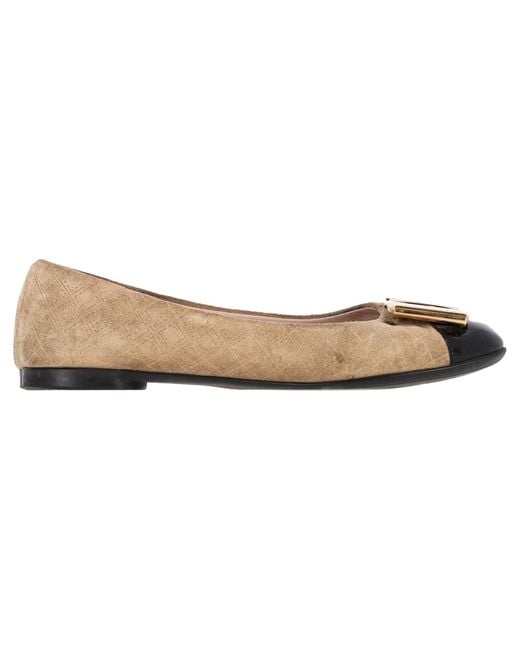 Ferragamo Natural Ferragamo Cap Toe Ballerinas