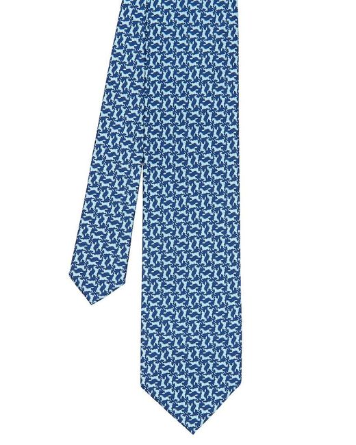 J.McLaughlin Blue Horse Silk Tie for men