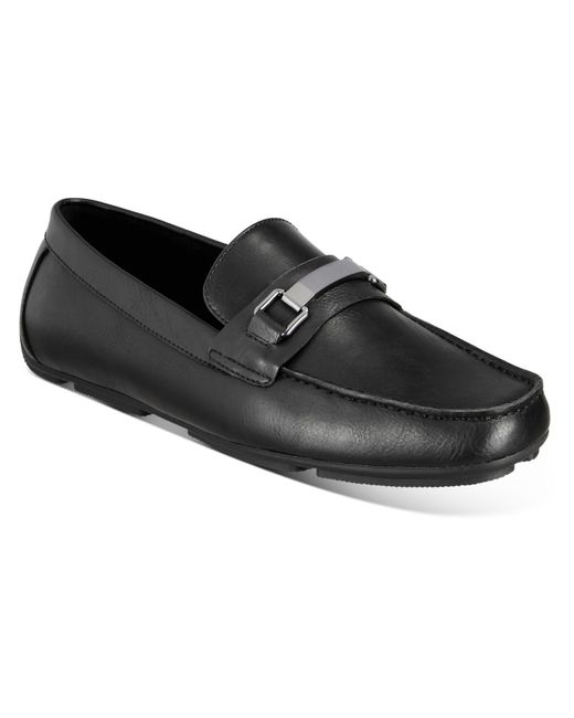 Alfani Black Egan Faux Leather Slip-on Loafers for men