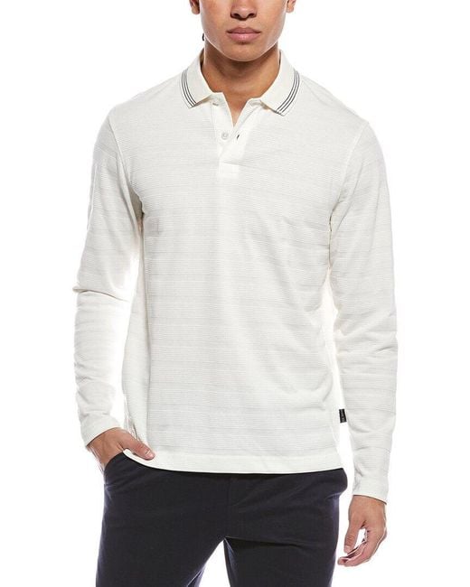 Ted Baker White Popcorn Stripe Polo Shirt for men