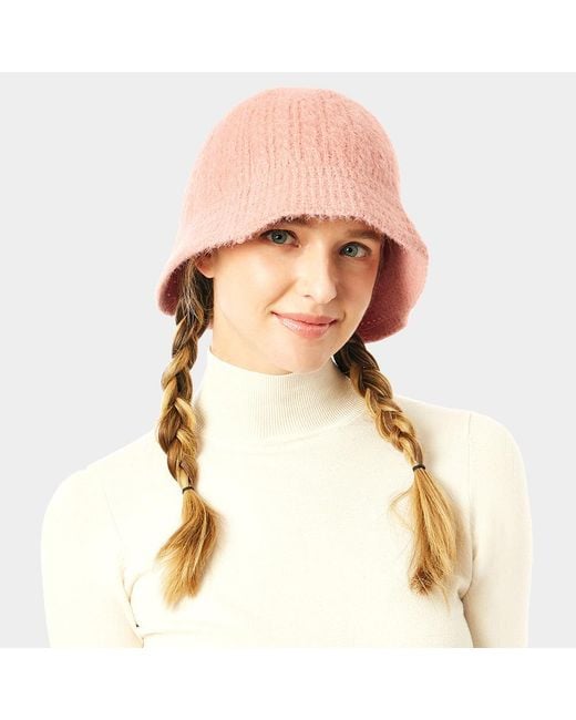 Fashnzfab Natural Soft Cable Knit Solid Bucket Hat