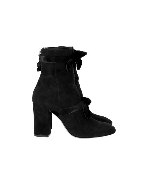 Alexandre Birman Black Lorraine Bow-Tie Ankle Boots