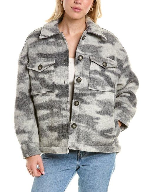 AllSaints Gray Allsaints Fenix Wool-blend Jacket