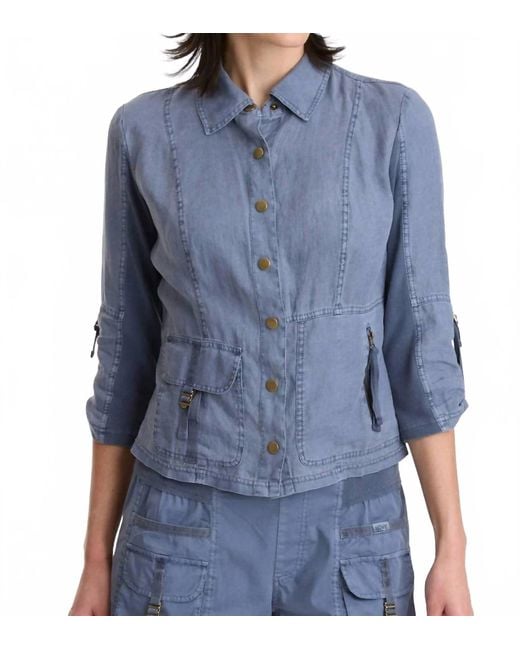 XCVI Blue Waldron Linen Jacket