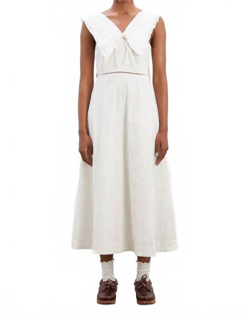 Damson Madder White Fan Fan Dress