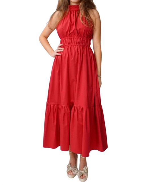 Monica Nera Red Harpers Midi Dress