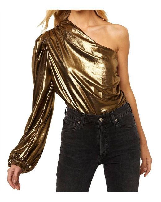 MISA Los Angles Bianca Bodysuit I in Gold (Black) | Lyst