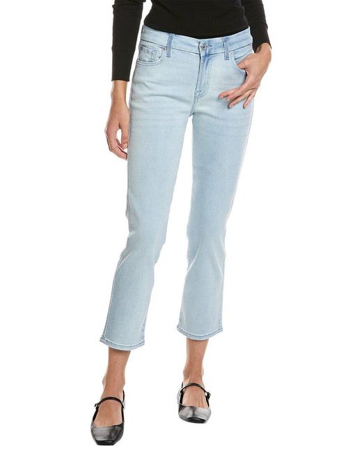 7 For All Mankind Blue Kimmie Icefield Straight Crop Jean