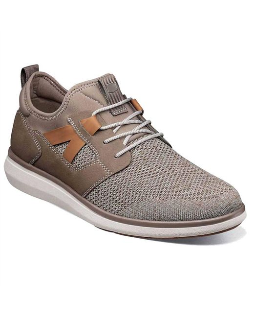 Florsheim Gray Venture Knit Plain Toe Lace Up Sneaker for men