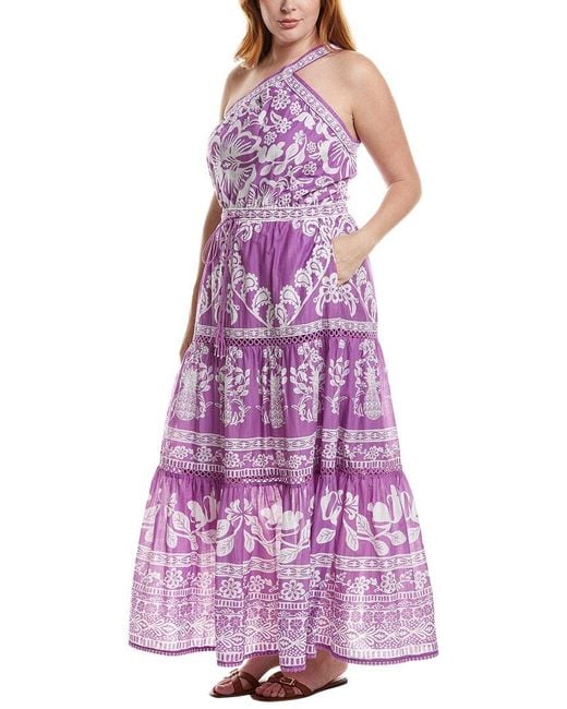 Farm Rio Purple Sweet Garden Lilac Maxi Dress