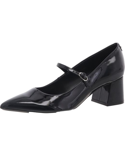 Calvin Klein Black Leora Patent Pointed Toe Mary Jane Heels