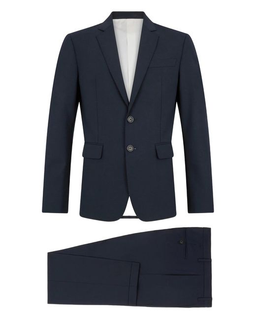 DSquared² Blue Tailored Two-Button Virgin Wool Suit for men