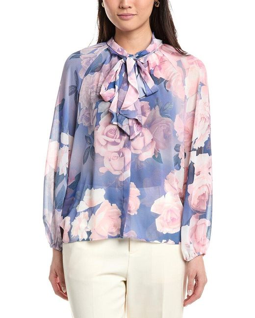 Tahari Blue Top