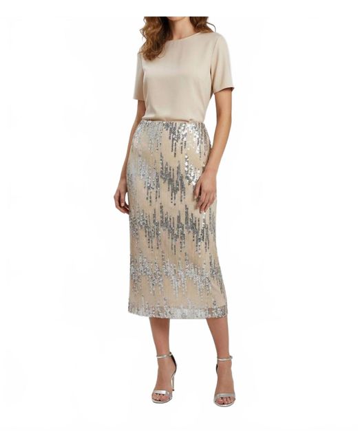 Thml Natural Sequin Long Skirt