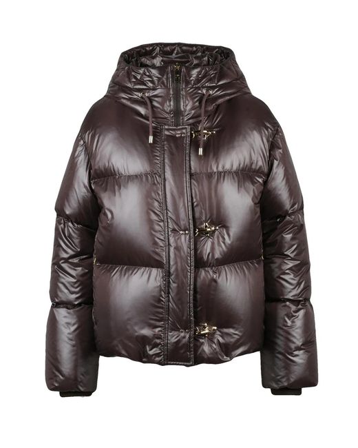 Fay Black Polyamide Toggle Down Jacket