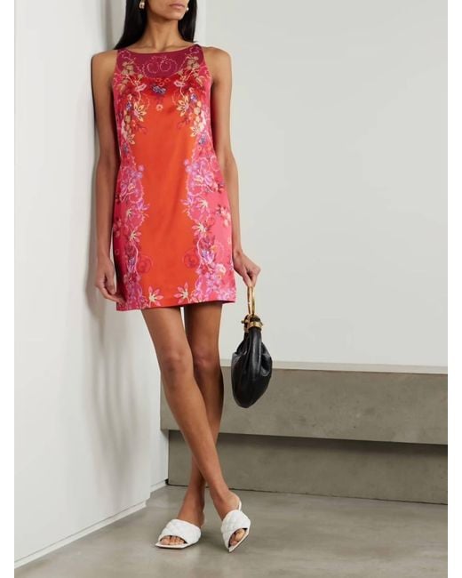 Saloni Red Alba Mini Dress