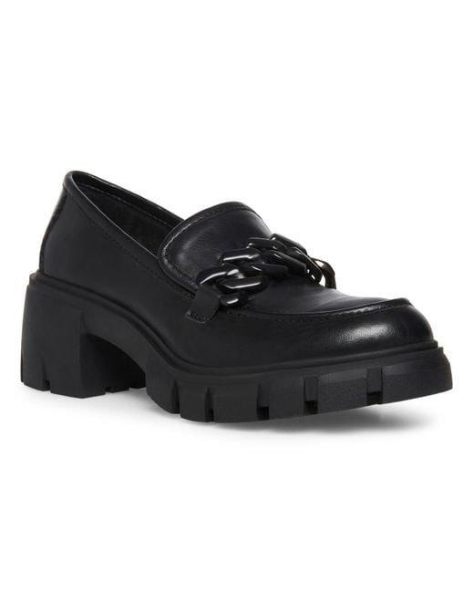 Madden Girl Hoxtonn Faux Leather Lugged Sole Loafers in Black Lyst