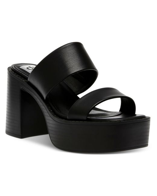 DV by Dolce Vita Black Zillee Faux Leather Slip-on Platform Sandals