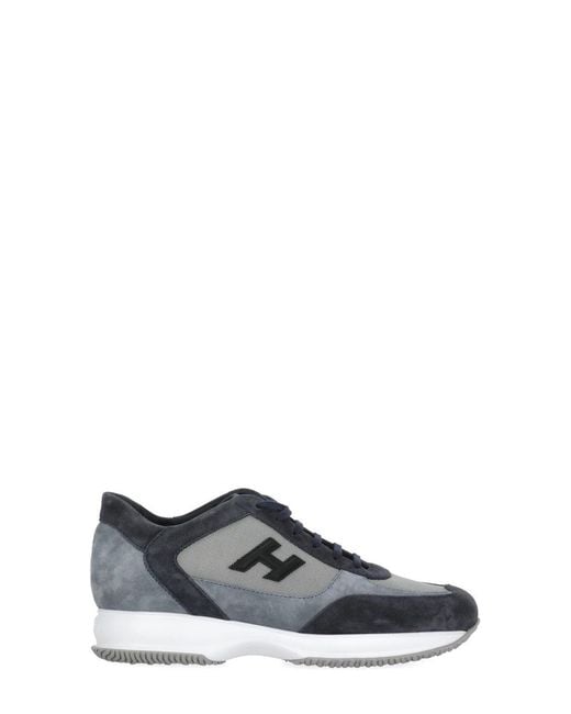 Hogan White Interactive Suede-Fabric Sneakers for men