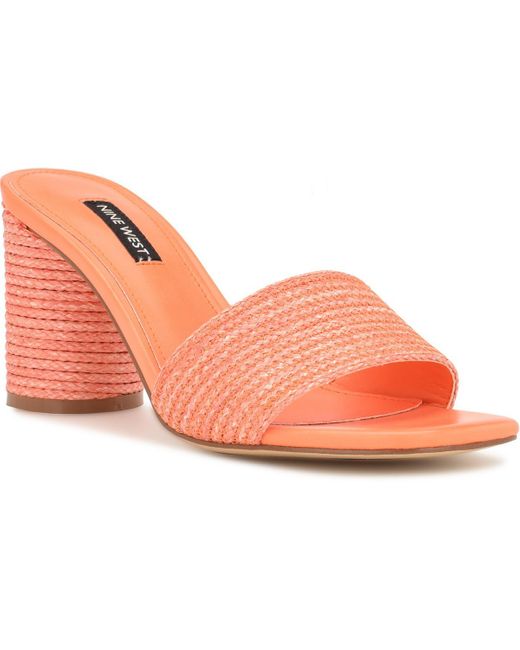 Nine West Pink Mapeli2 Laceless Woven Mule Sandals