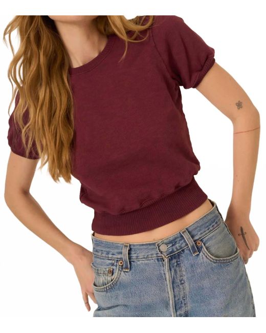 Project Social T Red Stay Awhile Short Sleeve Sweatshirt