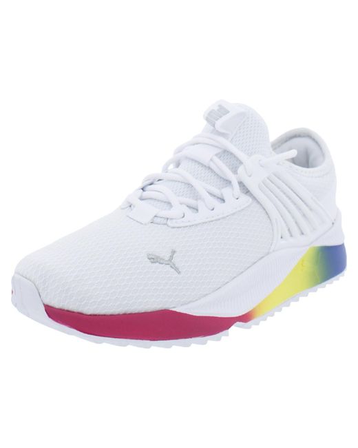 PUMA White Pacer Future Fluo Performance Exercise Running Shoes