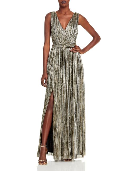 Eliza J Metallic Sleeveless Evening Dress Lyst