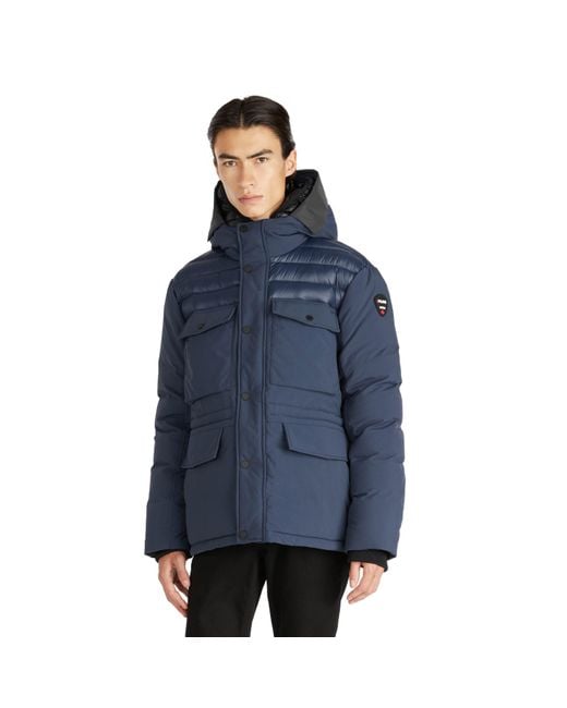 Pajar Blue Mikkel Mixed Media Parka With Detachable Inner Hood for men