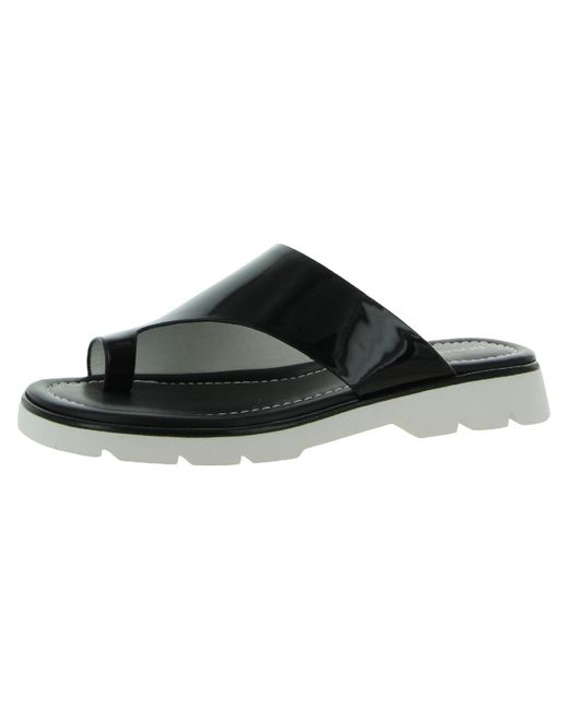 Donald J Pliner Black Haily Leather Casual Slide Sandals