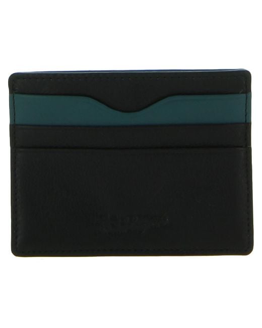 Original Penguin Black Leather Wallet Card Case for men