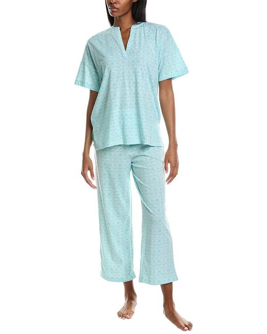 N Natori Blue Imperial Geo Pajama Pant Set