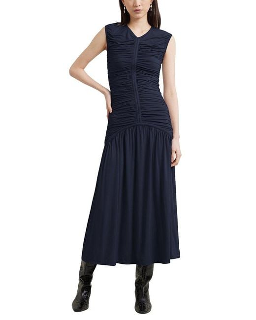 MODERN CITIZEN Blue Florence Ruched Dress