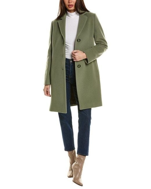 Cinzia Rocca Green Wool & Cashmere-blend Coat