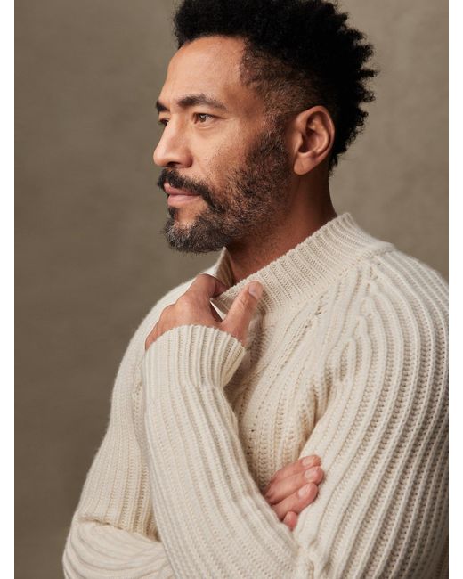 Banana Republic Rete Cableknit Sweater in Brown for Men Lyst