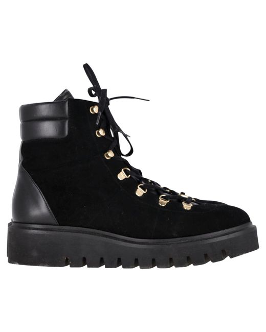Stuart Weitzman Black Chalet Hiking Boots