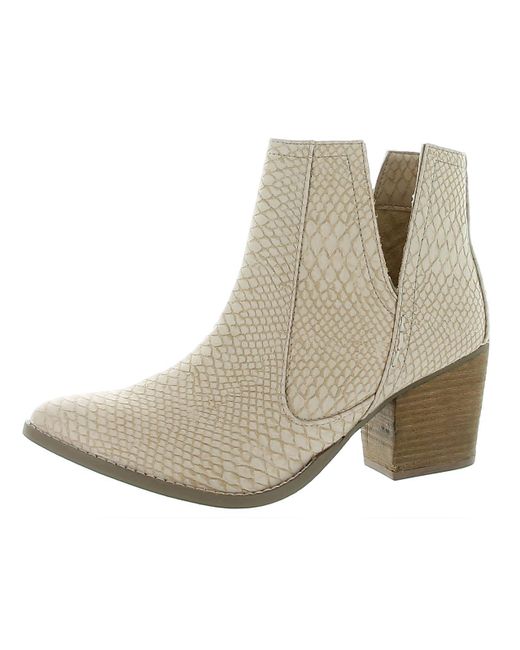 Not Rated Natural Tarim Snake Print Pointed Toe Booties